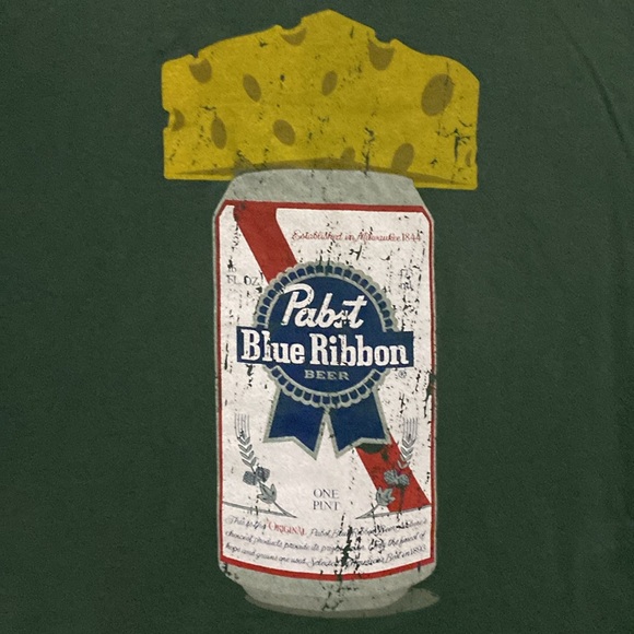 Pabst Blue Ribbon Green Bay Packers T Shirt - Picture 2 of 5